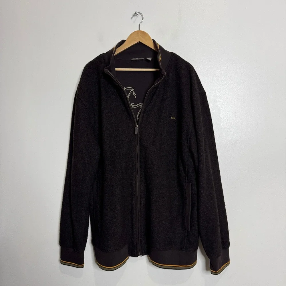 A. Tiziano 3XL Mens Brown Fleece Full Zip Jacket Coat Winter Warm‎ Outerwear